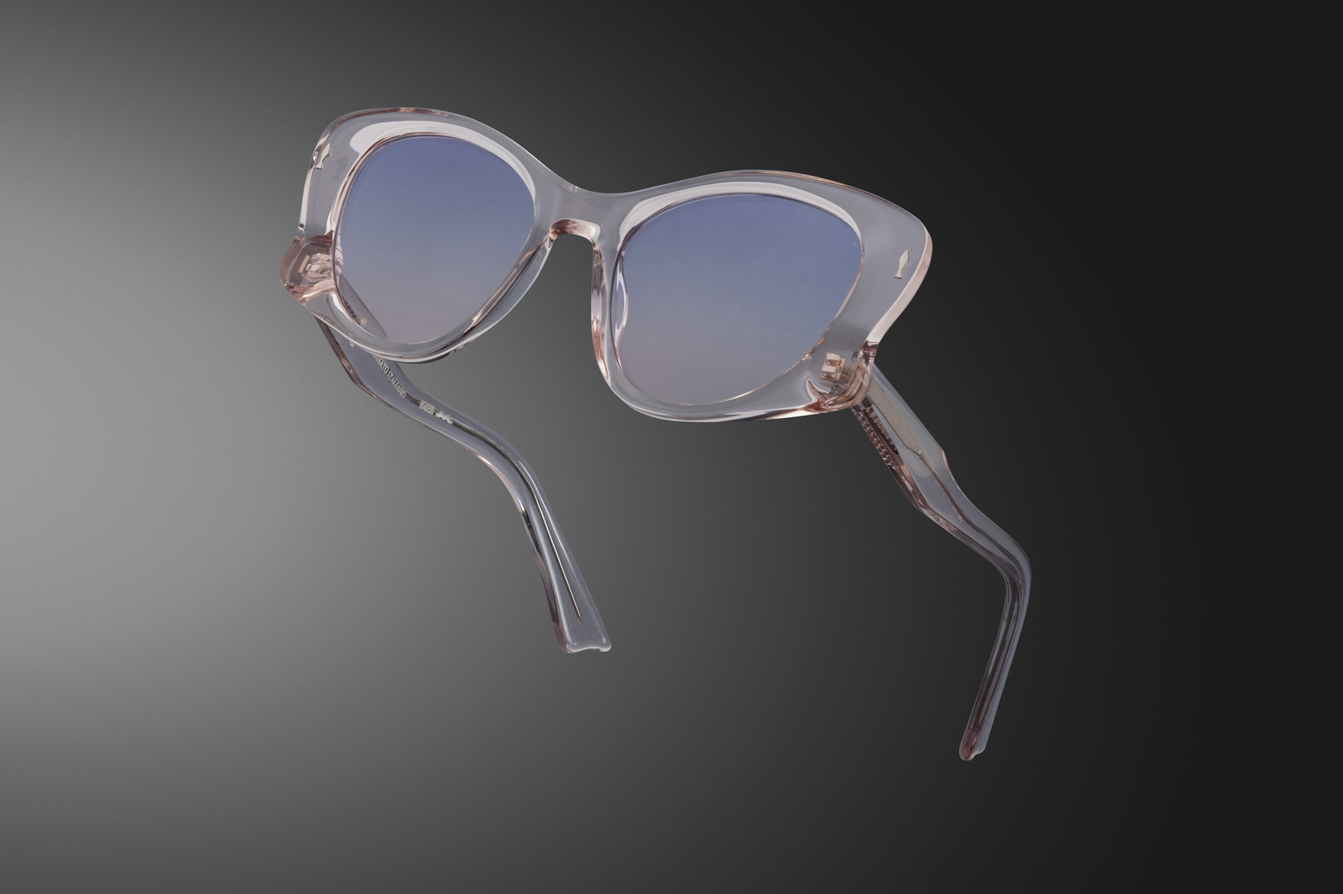 Occhiali METIO, modello Audrey, in acetato trasparente. Un design minimalista e moderno, per uno stile elegante e versatile